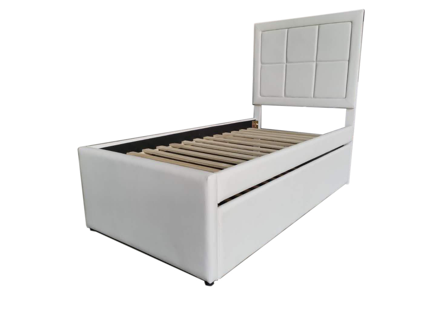 Squared Upholstered Trundle Bed